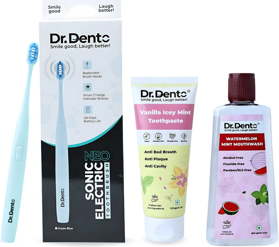 Mouthwash, Toothpaste, and Brush